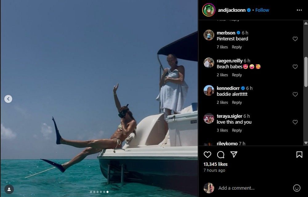 Screenshot of the Instagram post's comment section (@andijacksonn).